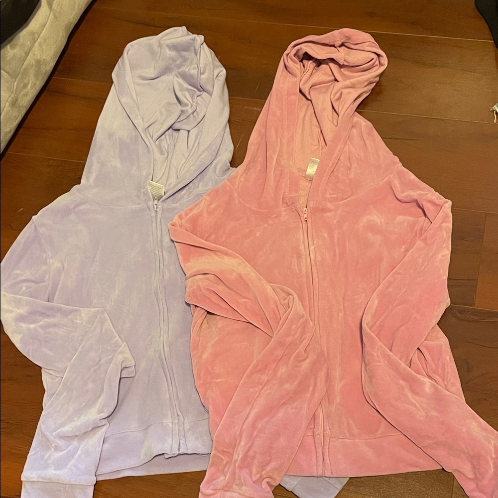 Women's Pink and Lavender Hooded Sweaters